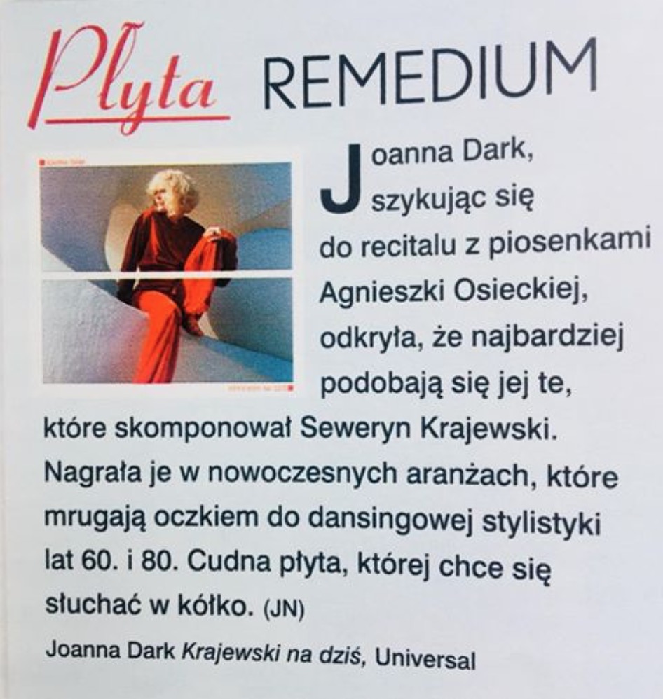 joanna dark, krajewski na dziś